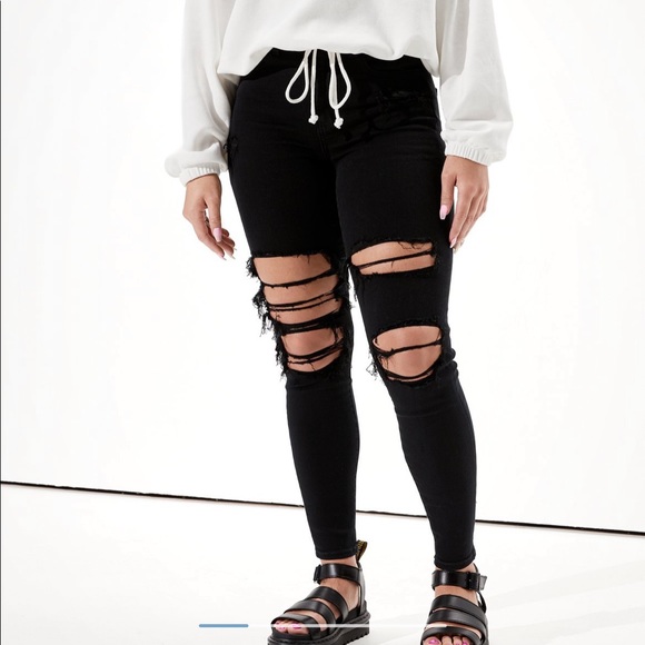 AE Ne(x)t level ripped curvy high-waisted jegging, 8 short - Picture 1 of 3